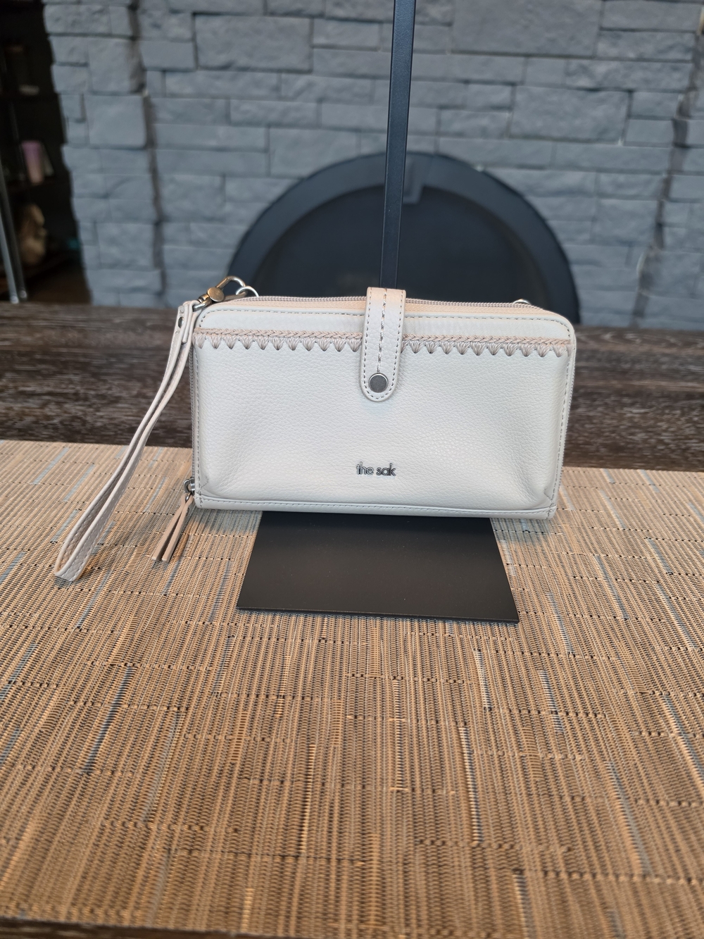 The Sak Beige Leather Wristlet Wallet - Sand